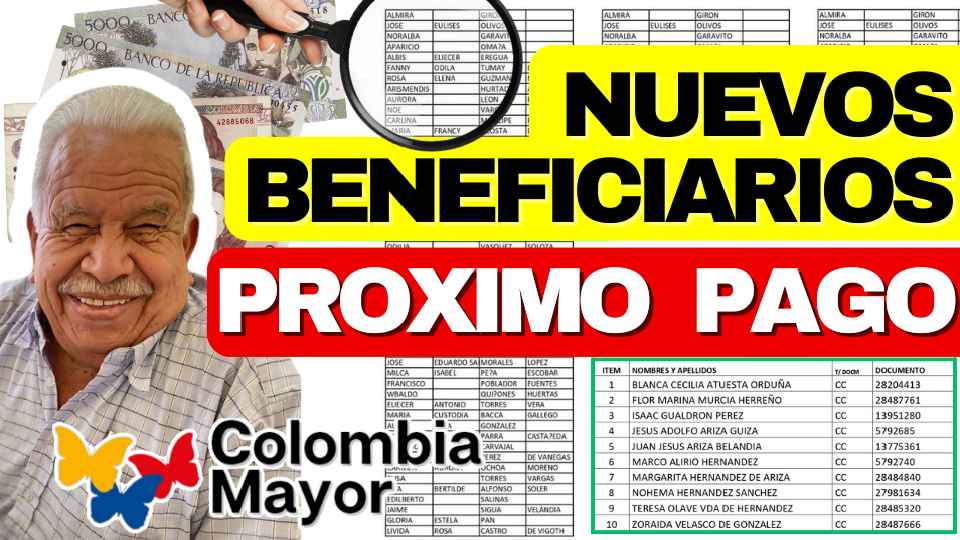 Jey te informa Nuevos Beneficiarios Del Subsidio Colombia Mayor 2023