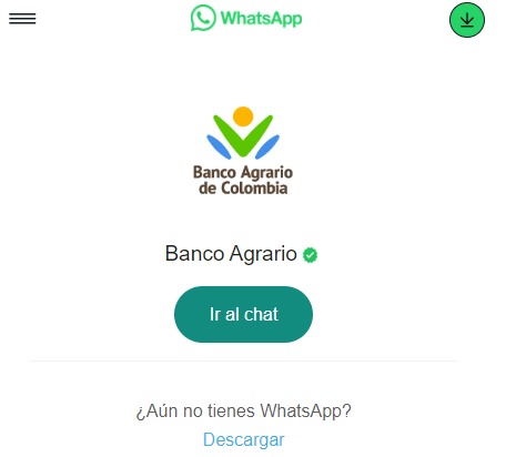 whatsapp banco agrario