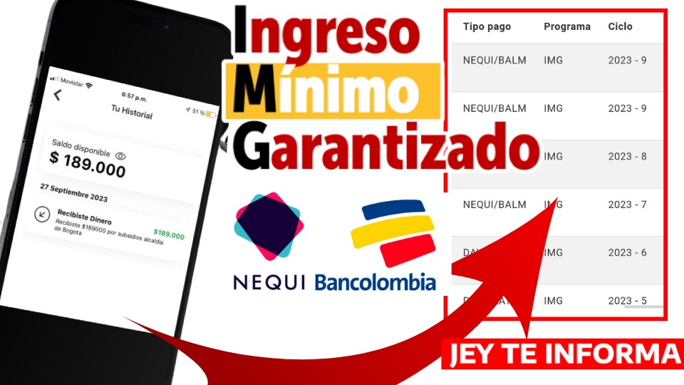Inician Pagos del Ingreso Mínimo Garantizado por Bancolombia, Nequi y Ahorro a la Mano 2023 Jey te informa