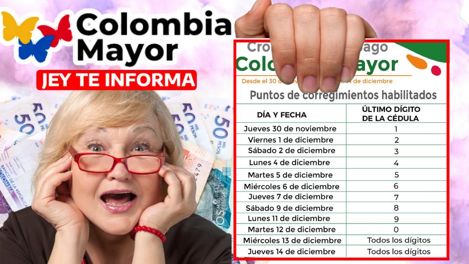 Consulte aquí el Cronograma de Pagos del Subsidio Colombia Mayor Ciclo 11 JEY TE INFORMA