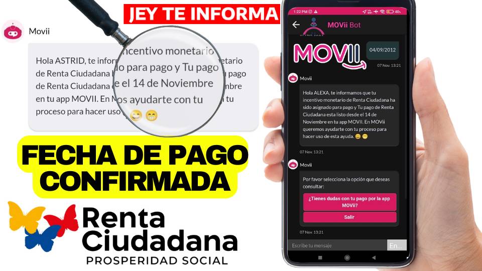 Movii Confirma Fecha de Pago de la Renta Ciudadana para Noviembre: paso a paso del Link de Consulta JEY TE INFORMA