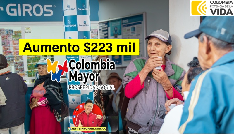 Aumento Colombia Mayor a 223 mil pesos