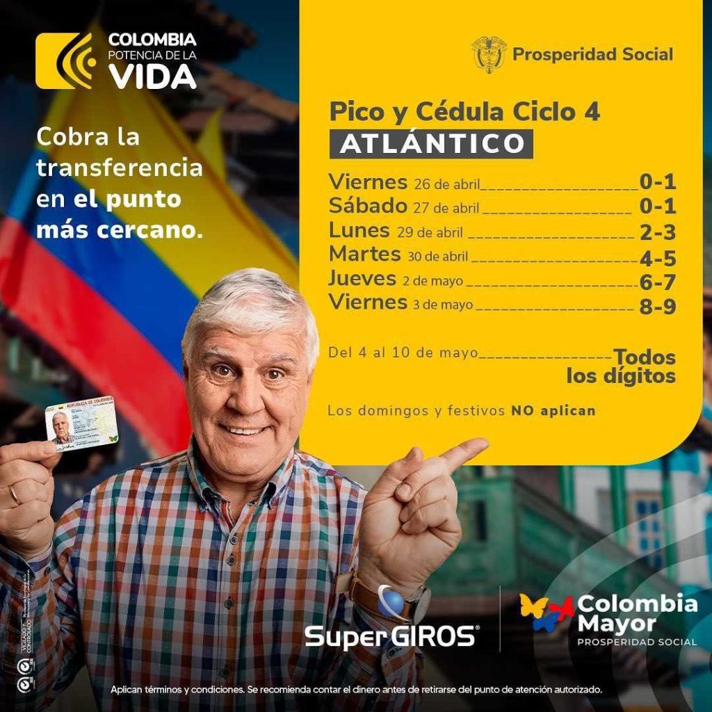 PAGOS DEL SUBSIDIO COLOMBIA MAYOR
