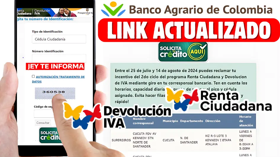 Actualización del Link de Consulta del Banco Agrario de Colombia JEY TE INFORMA