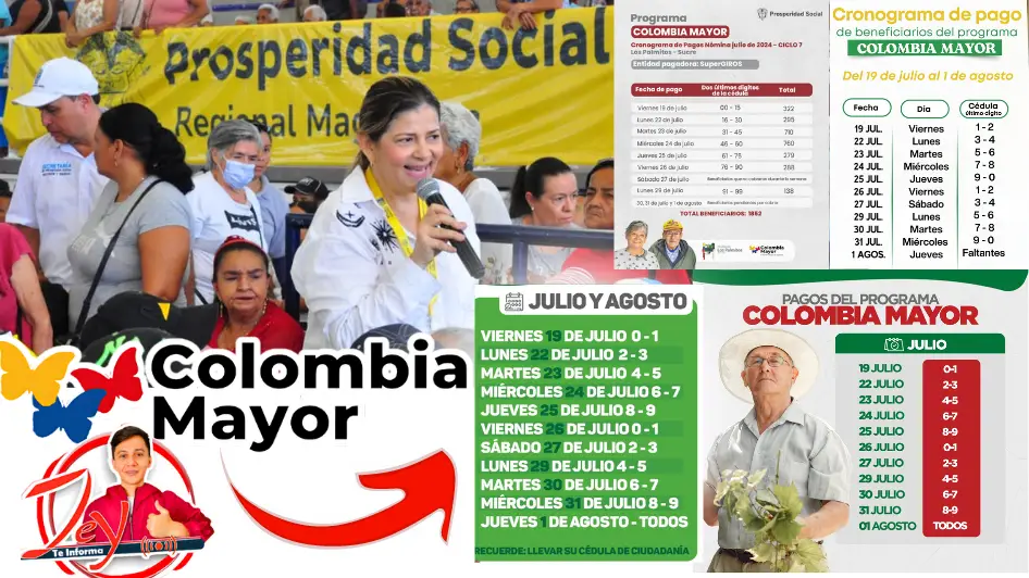 Pagos y Cronogramas del Subsidio Colombia Mayor 2024 JEY TE INFORMA