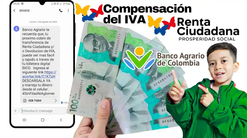 Banco Agrario de Colombia mensaje de texto JEY TE INFORMA
