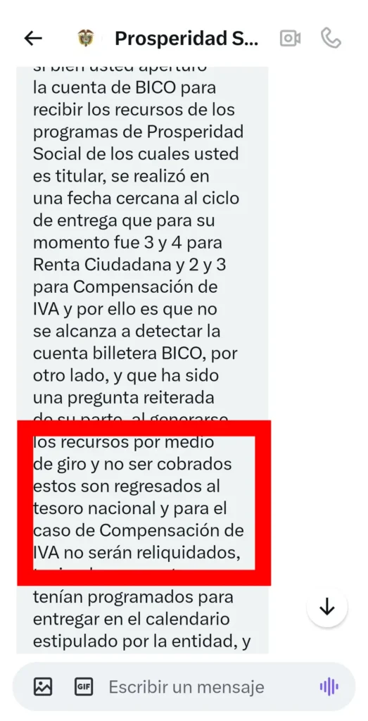 comentarios de Prosperidad Social