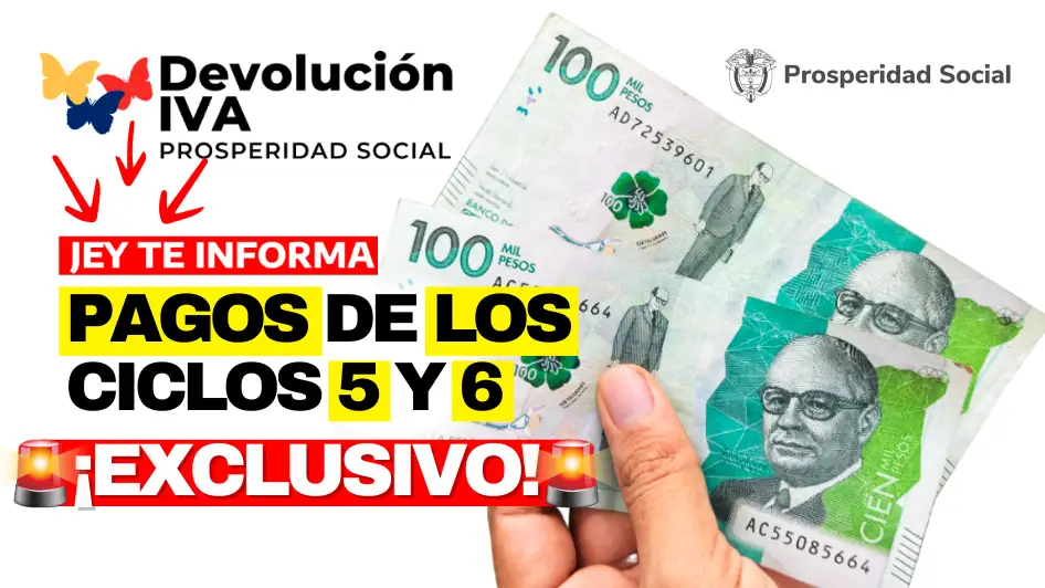 Pagos de la Devolución del IVA por valor de cien mil pesos colombianos