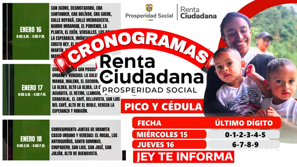 cronogramas y una familia feliz