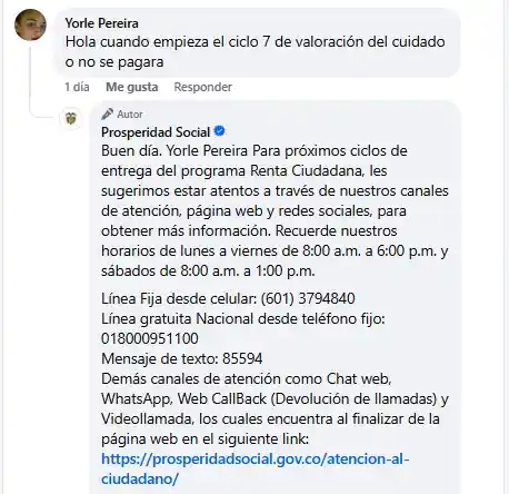 Pago de Valoración del Cuidado 2025