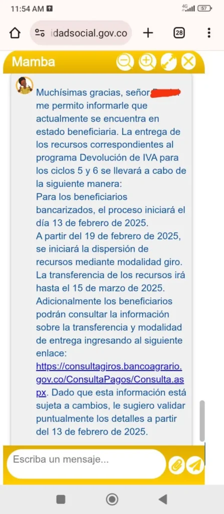 Fechas para Beneficiarios sin Cuenta Bancaria Devolución del IVA