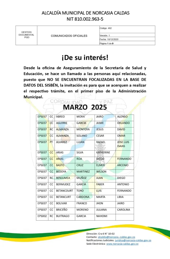 ¿Quiénes deben Actualizar el Sisbén para recibir el Subsidio de Jefes del Hogar? 2 Subsidio de Jefes del Hogar