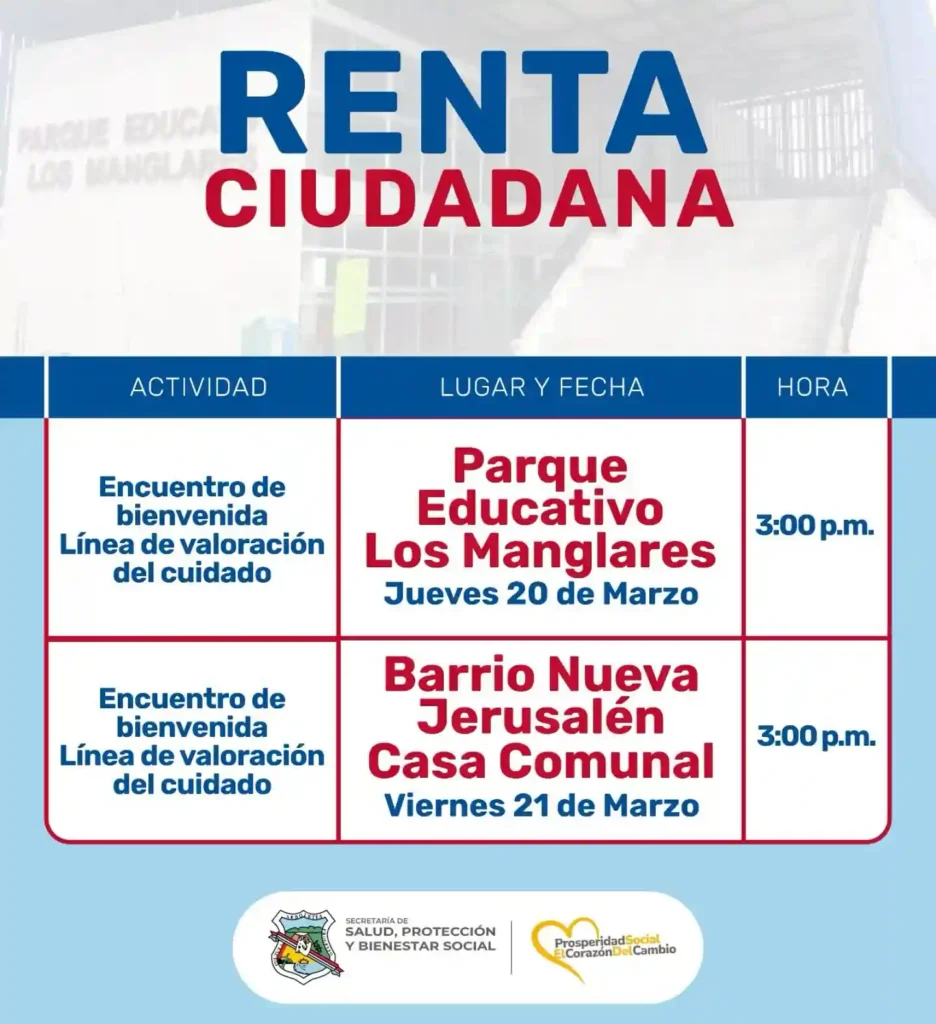 pago de Renta Ciudadana 2025 - cronograma de encuentros