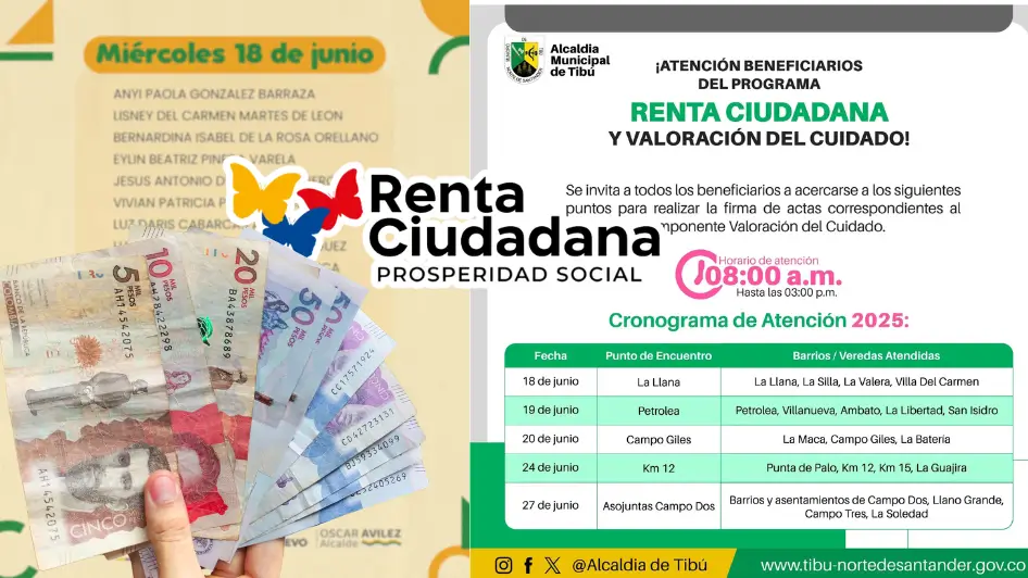 Cronograma de Renta Ciudadana para Firmar el Acta de Compromiso en Junio 2025 1 Cronograma de Renta Ciudadana para Firmar el Acta Jey Te Informa