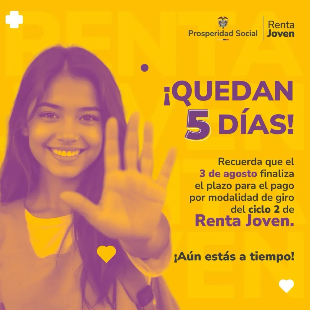 ¡Últimos días de pago de Renta Joven! Consulta aquí cómo hacerlo 2 Ultimos dias de pago de Renta Joven 5 dias