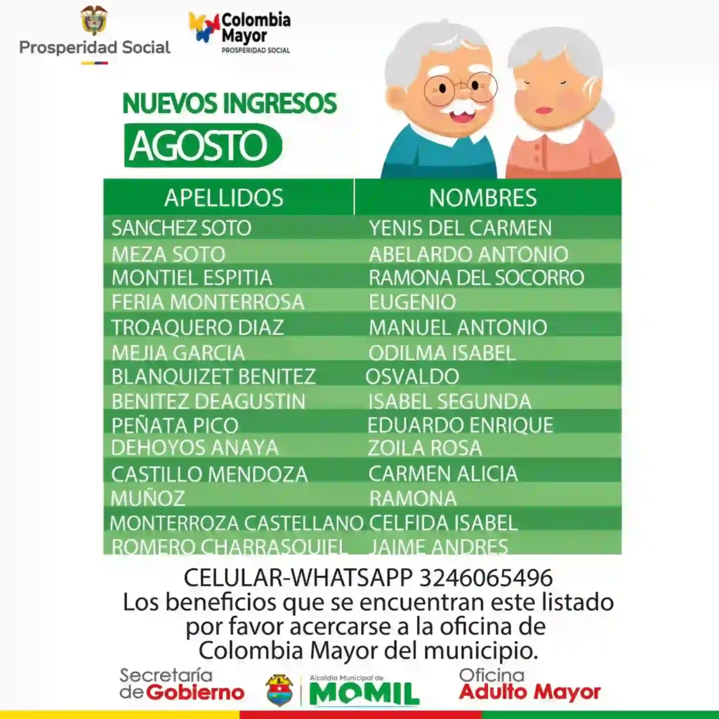 alcaldia de Momil Cordoba Subsidio para el grupo A del Sisben
