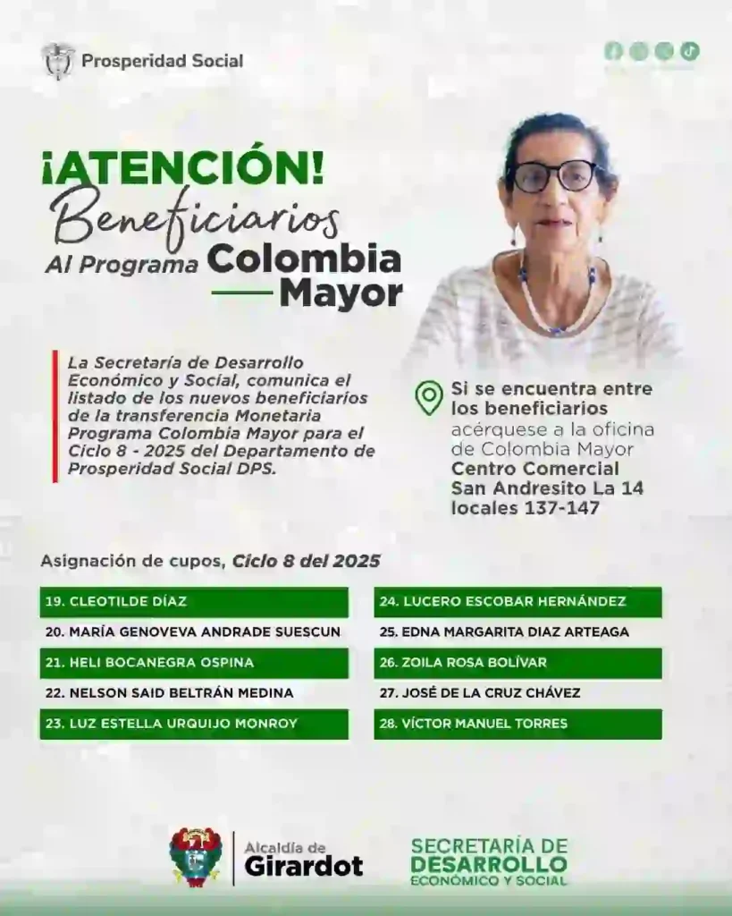 nuevos beneficiarios del subsidio