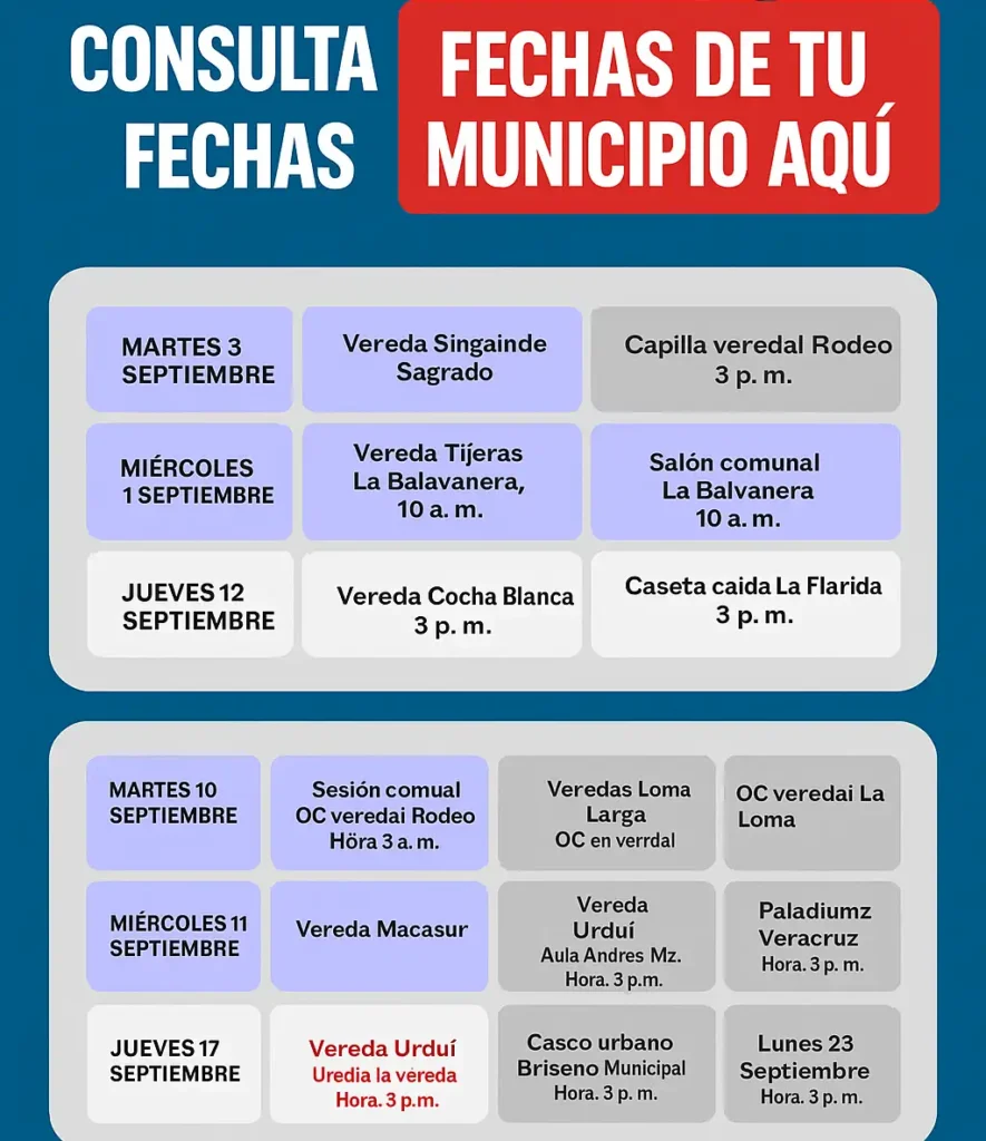 mas fechas de cronograma aqui
