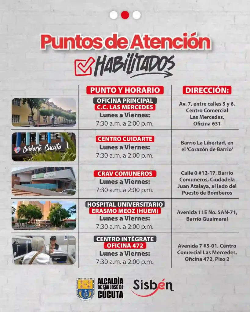 puntos de atencion sisben cucuta