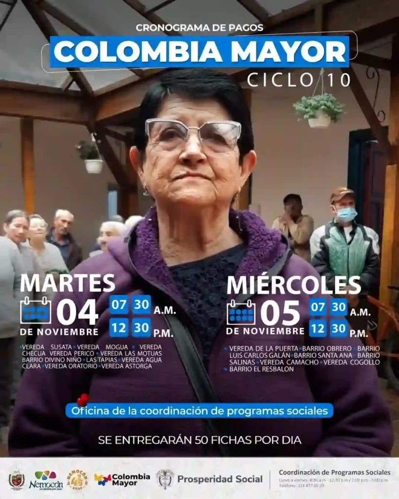 cronograma pico y cedula Colombia Mayor