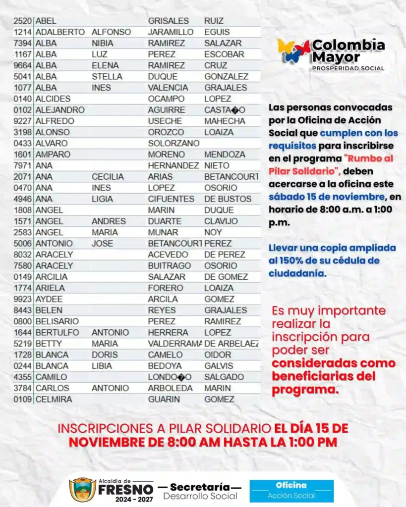 Pilar Solidario Alcaldia Fresno Tolima