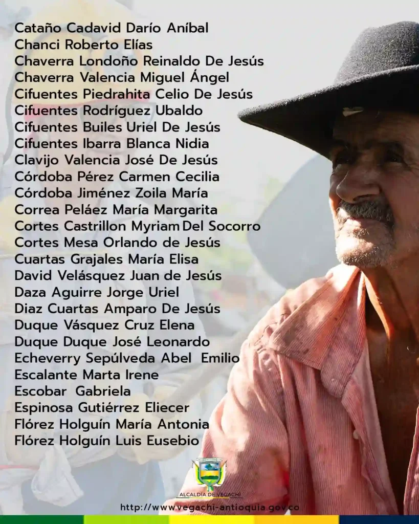 Renta Ciudadana Vegachi Colombia Mayor