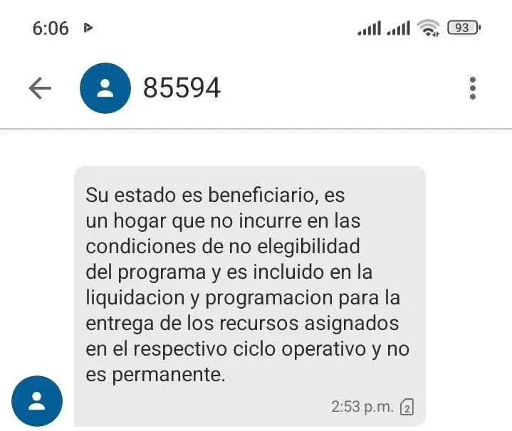 consultar la Renta Ciudadana ESTADO BENEFICIARIO