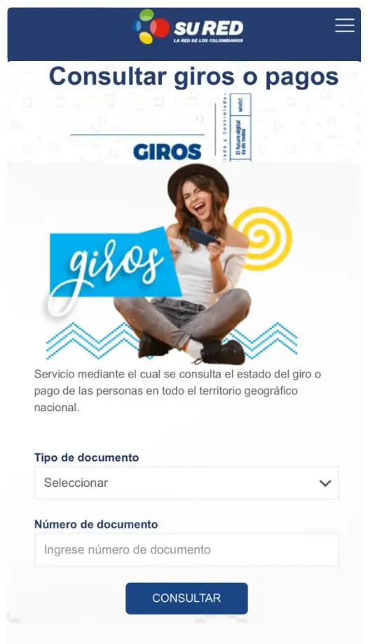 Consulta oficial de SuRed.