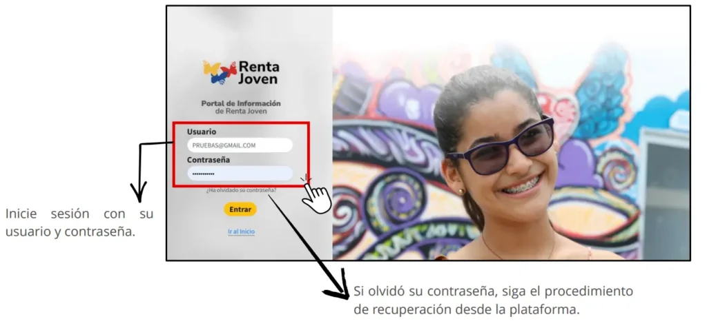 ¿Cómo registrar cuenta bancaria por dónde le llegarán los próximos pagos? 2 registrar cuenta bancaria portal de renta joven