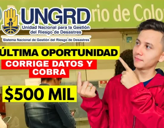UNGRD amplía plazo para cobrar la ayuda de 500 mil, más de 77 mil damnificados aún no reclaman el subsidio de 500 mil pesos. La entidad mantiene abierto el proceso de corrección de datos.