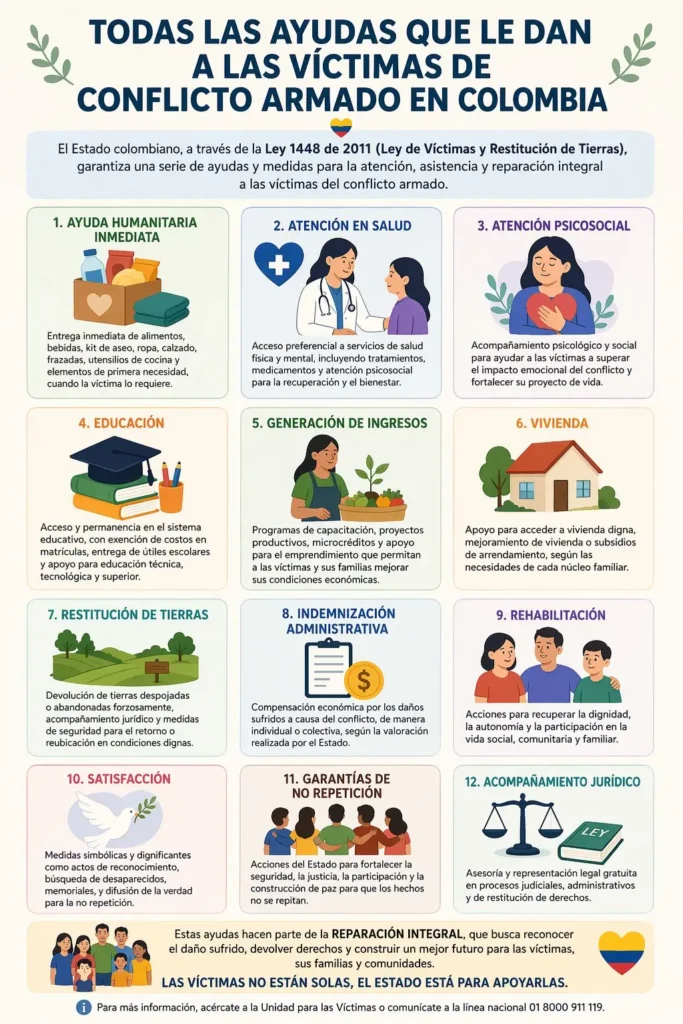 Ayudas victimas del conflicto armado en Colombia