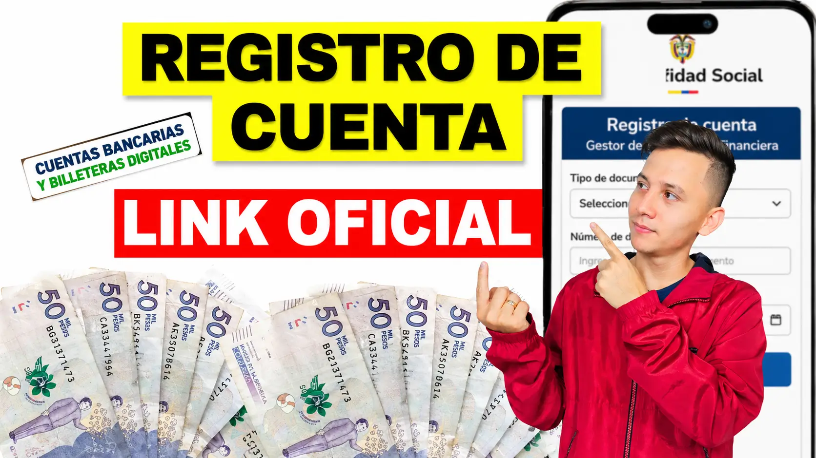 Línk oficial Registro Gestor de Pagos para registrar cuenta bancaria y billetera digital en Prosperidad Social