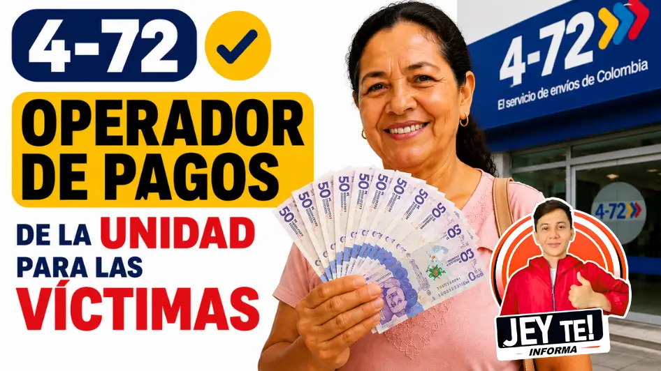 4-72 operador de pagos de la Unidad para las Víctimas fortalece ayudas humanitarias en Colombia.