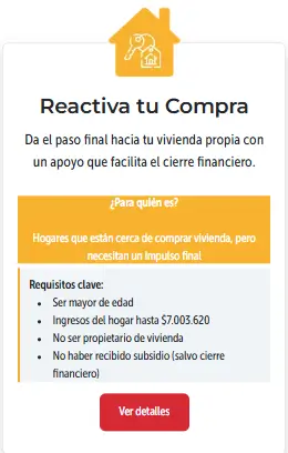 Requisitos Reactiva tu Compra