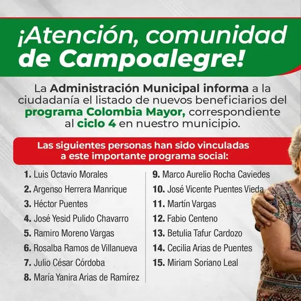 benficiarios Alcaldia de Campoalegre