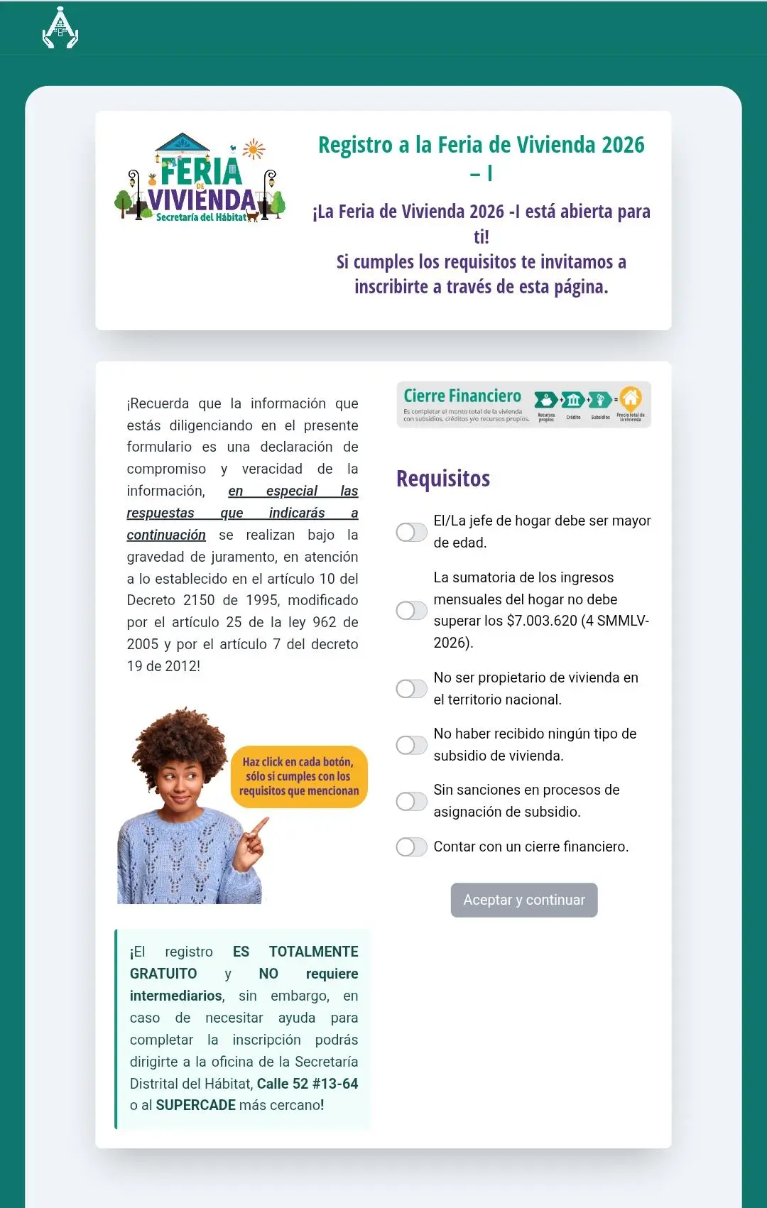 registro de inscripcion Gran feria de vivienda