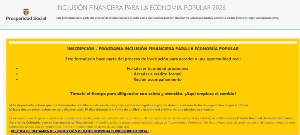 Créditos para la economía popular: abren inscripciones para solicitar hasta $140 millones 5 INCLUSION FINANCIERA PARA LA ECONOMIA POPULAR 2026