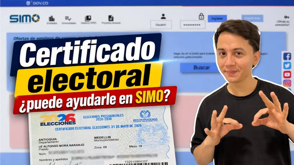 Certificado electoral en SIMO 2026, para concursos de méritos
