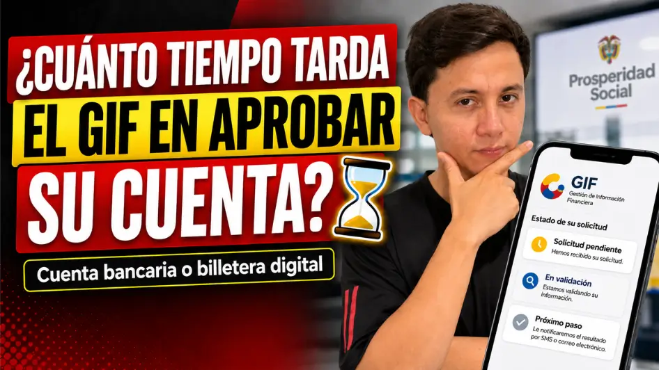 cuánto tarda la aprobación en el GIF de una cuenta bancaria o billetera digital.